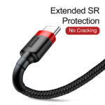 Baseus cable Cafule USB - USB-C 0,5 m 3A red-black - Image 11