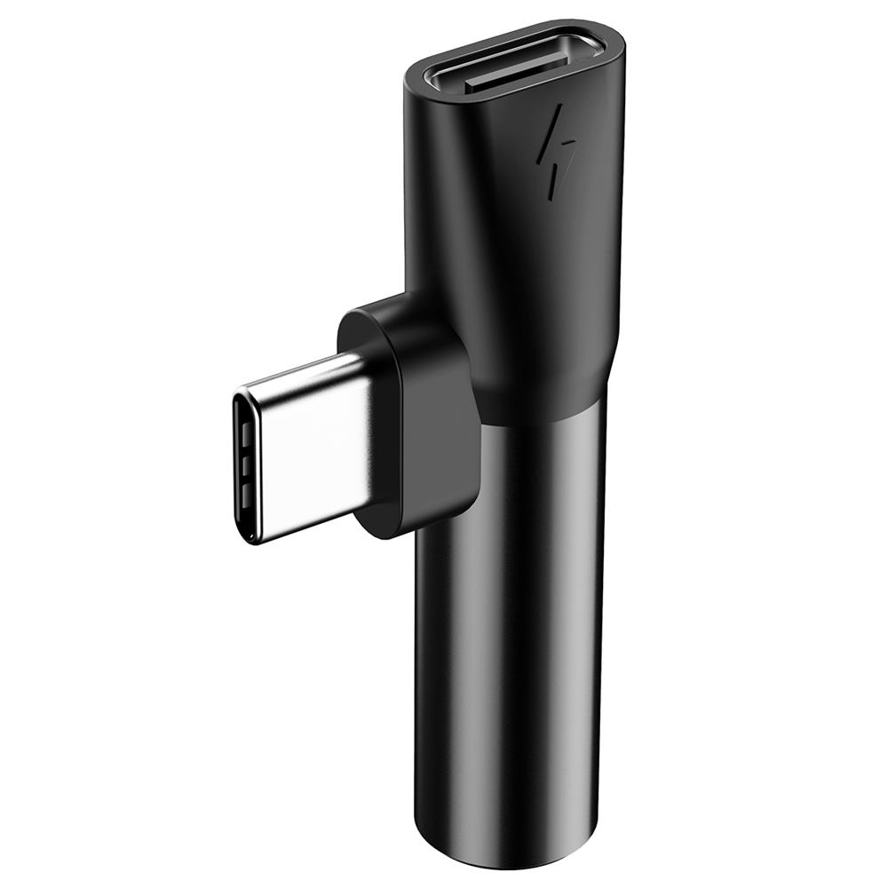 173529_oryg Baseus adapter L41 USB-C to USB-C - jack 3,5 mm black - Image 1