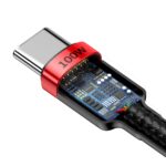 Baseus cable Cafule PD USB-C - USB-C 2,0 m 5A red-black 100W - Image 6