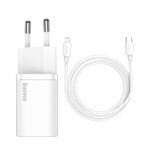 (1470) Sieninis įkroviklis Super Si 20W USB-C QC3.0 PD su Lightning 1m laidu, baltas - Image 8