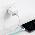 (1470) Sieninis įkroviklis Super Si 20W USB-C QC3.0 PD su Lightning 1m laidu, baltas - Image 9