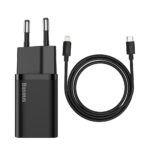 (1469) Sieninis įkroviklis Super Si 20W USB-C QC3.0 PD su Lightning 1m laidu, juodas - Image 5