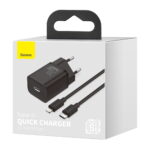 (1469) Sieninis įkroviklis Super Si 20W USB-C QC3.0 PD su Lightning 1m laidu, juodas - Image 8