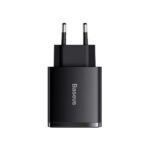 (1450) Sieninis įkroviklis 30W 2xUSB + USB-C QC3.0 PD3.0, juodas - Image 3