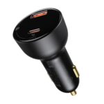 (1471) Automobilinis įkroviklis 12-24V 100W USB + USB-C QC4+ PD3.0 su įtampos, srovės indikacija ir USB-C kabeliu 1m - Image 6