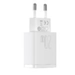 Sieninis įkroviklis 20W USB + USB-C QC3.0 PD3.0, baltas - Image 5