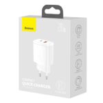 Sieninis įkroviklis 20W USB + USB-C QC3.0 PD3.0, baltas - Image 8