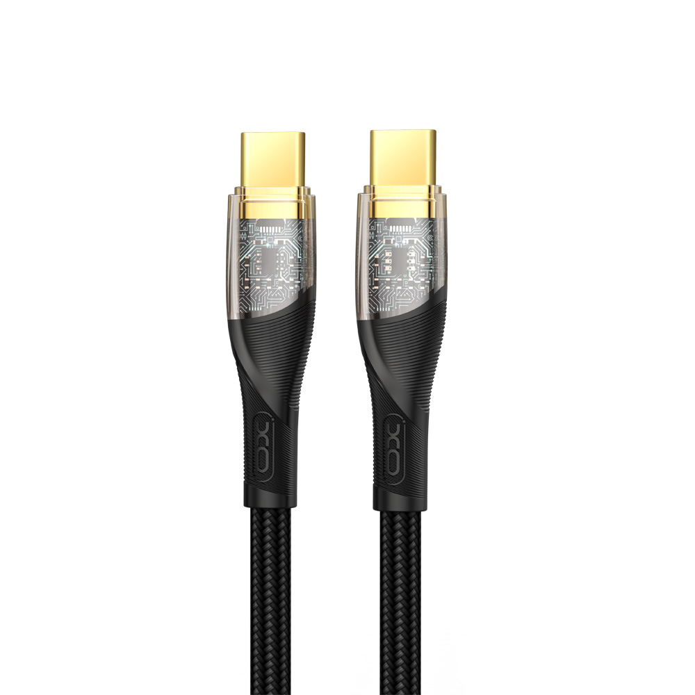 329717_oryg XO Clear cable NB-Q223B USB-C - USB-C 1,0 m 60W black - Image 1