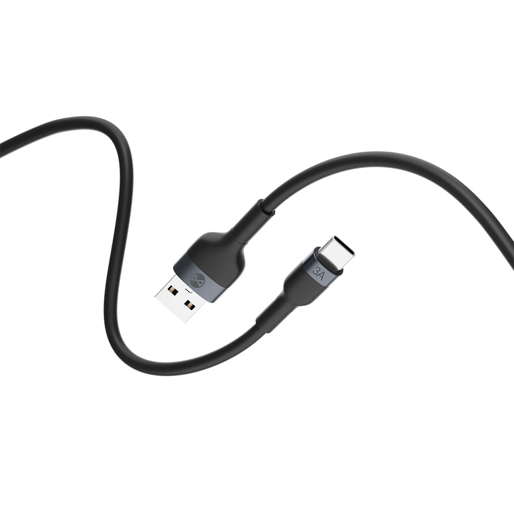 335941_oryg Forever Flexible cable USB - USB-C 1,0 m 3A black - Image 1