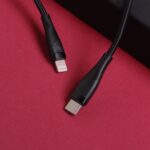 Maxlife MXUC-08 cable USB-C - Lightning 1,0 m 27W black nylon - Image 5