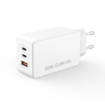 XO wall charger CE13 PD QC 3.0 65W 1x USB 2x USB-C white + USB-C - USB-C cable - Image 5
