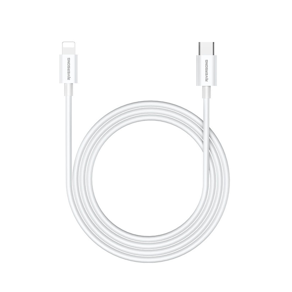 363275_oryg Riversong cable Lotus 08 USB-C - Lightning 1,0m 3A light grey CL76 - Image 1