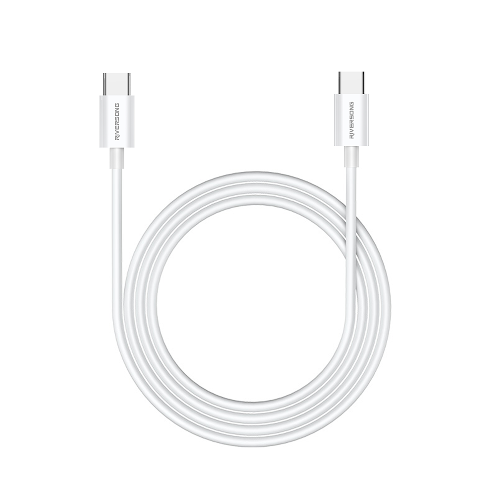 363278_oryg Riversong cable Lotus 08 USB-C - USB-C 1,0m 3A light grey CT76 - Image 1