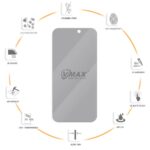 Vmax tempered glass 0.33mm 2,5D high clear privacy glass for iPhone 16 6,1 / 15 6,1 - Image 6