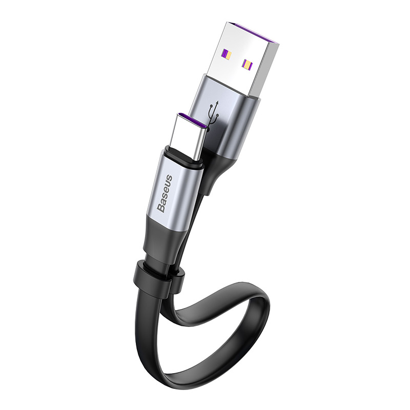 367320_oryg Baseus cable Nimble USB - USB-C 23cm 5A gray-black 40W - Image 1