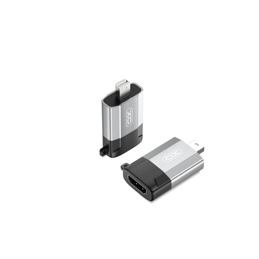 369229_oryg XO adapter GB015 mini Displayport - HDMI 4K gray - Image 1