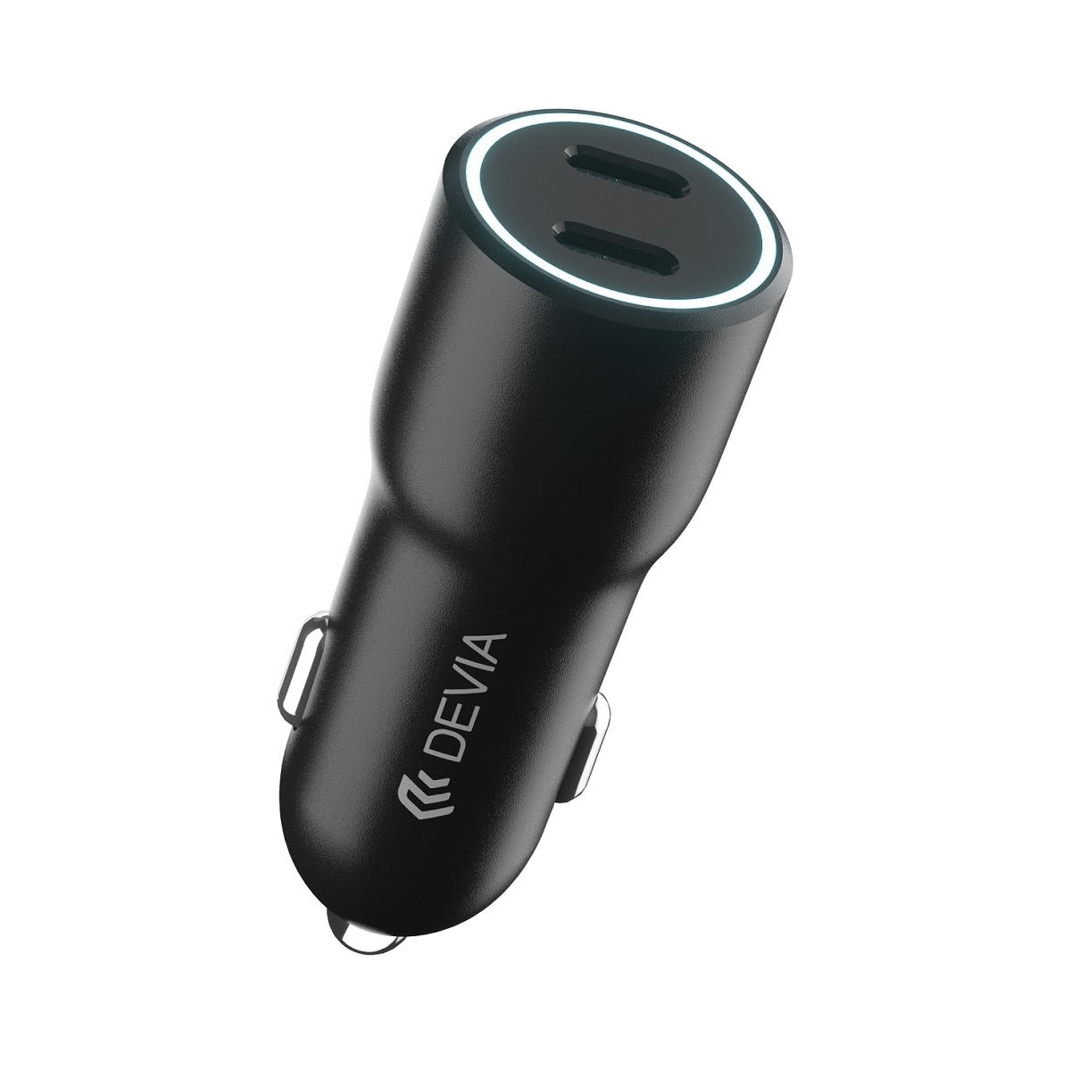 370231_oryg Devia car charger Smart 40W PD 2x USB-C black - Image 1