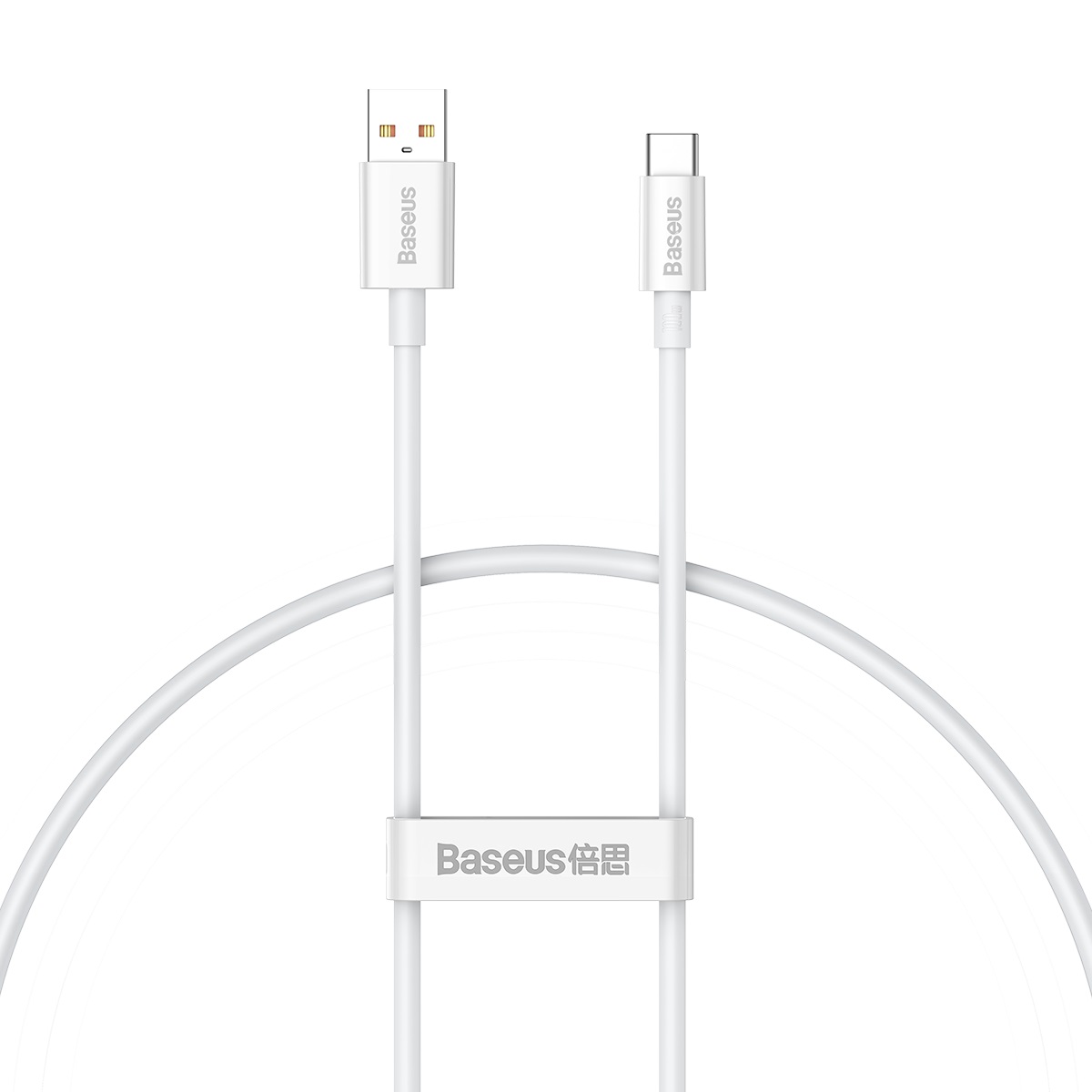 373047_oryg Baseus cabel Superior USB - USB-C 0,25m moon white 100W - Image 1