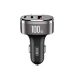 XO car charger CC61 PD QC 3.0 100W 1x USB 1x USB-C 1x Lightning gray - Image 5