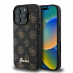 Guess case for iPhone 16 Pro 6,3 GUHMP16LPGPYSK black hardcase Peony Script MagSafe