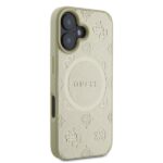 Guess case for iPhone 16 6,1 GUHMP16SPSAPSMED gold hardcase Saffiano Peony Classic Logo MagSafe - Image 3