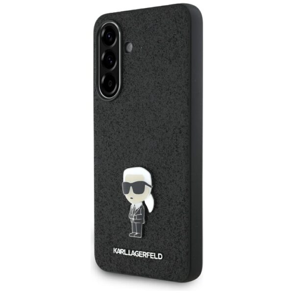 Karl Lagerfeld HC Ikonik Fixed Glitter Ikonik Logo Metal Pin Case for Samsung Galaxy A56 Black