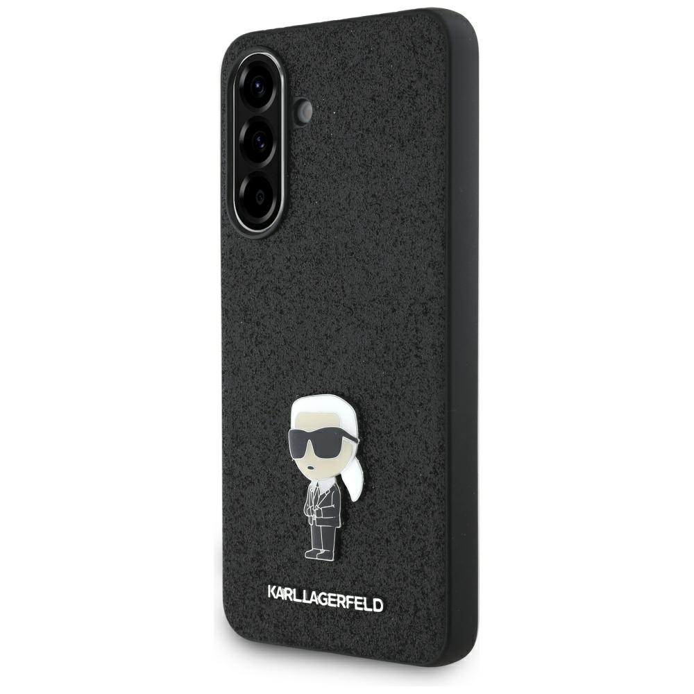 445236_oryg Karl Lagerfeld HC Ikonik Fixed Glitter Ikonik Logo Metal Pin Case for Samsung Galaxy A56 Black - Image 1