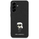 Karl Lagerfeld HC Ikonik Fixed Glitter Ikonik Logo Metal Pin Case for Samsung Galaxy A56 Black - Image 3