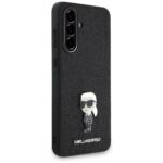 Karl Lagerfeld HC Ikonik Fixed Glitter Ikonik Logo Metal Pin Case for Samsung Galaxy A56 Black - Image 4