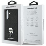 Karl Lagerfeld HC Ikonik Fixed Glitter Ikonik Logo Metal Pin Case for Samsung Galaxy A56 Black - Image 8