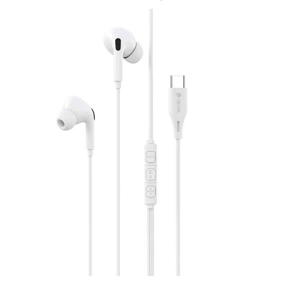 420259_oryg Devia wired earphones Kintone A2 Digital USB-C white - Image 1