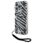 Karl Lagerfeld case for iPhone 16 Pro 6,3 KLHCP16LHZBPKCCK black Hard IML Zebra Pattern   Cord