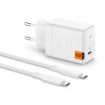 Spigen ArcStation Pro GaN-651 1-Port 65W Wall Charger + Type-C Cable White