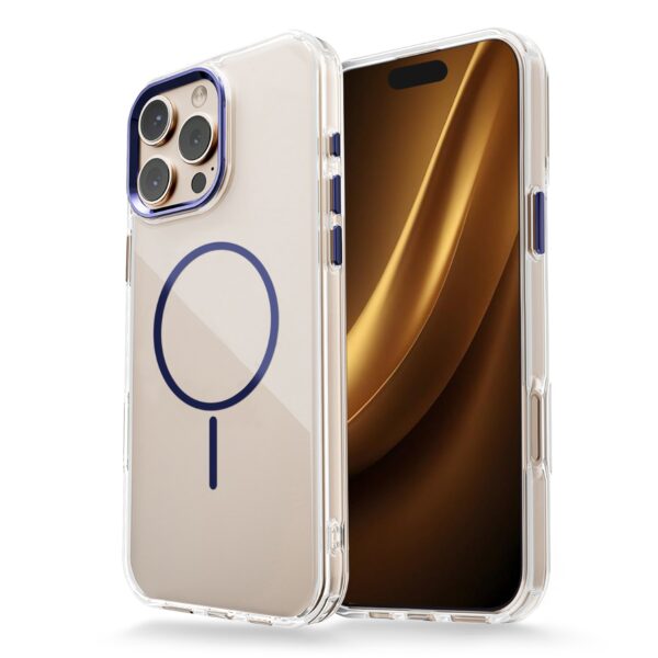 Clear Thin Mag case for iPhone 15 Pro 6,1 blue