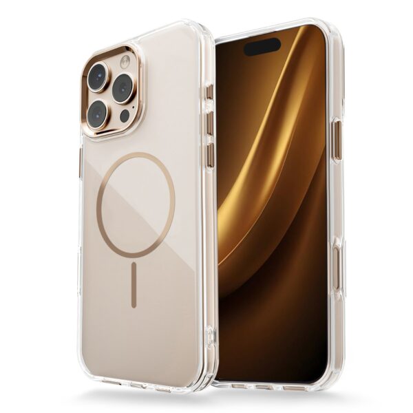 Clear Thin Mag case for iPhone 15 Pro 6,1 gold