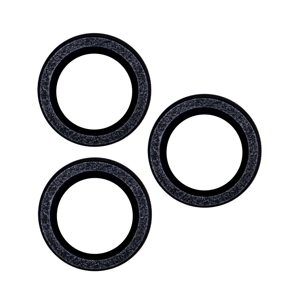 394088_oryg Set of lens glasses for iPhone 14 Pro 6,1 black glitter (3 pcs) - Image 1