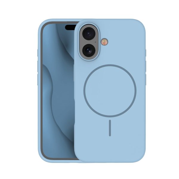Silicone Thin Mag case for iPhone 16 6,1 light blue