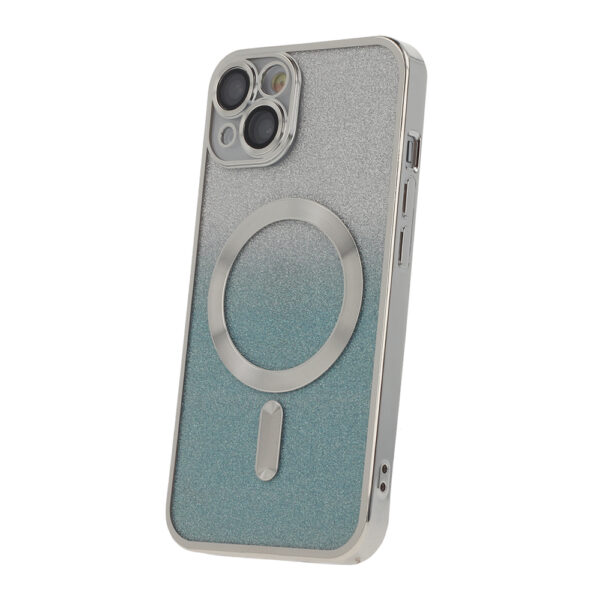 Glitter Chrome Mag case for iPhone 15 Plus 6,7 silver gradient
