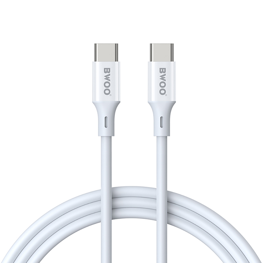 391141_oryg BWOO Cable USB-C - USB-C 1m 60W ABS + TPE X282 C-C white - Image 1