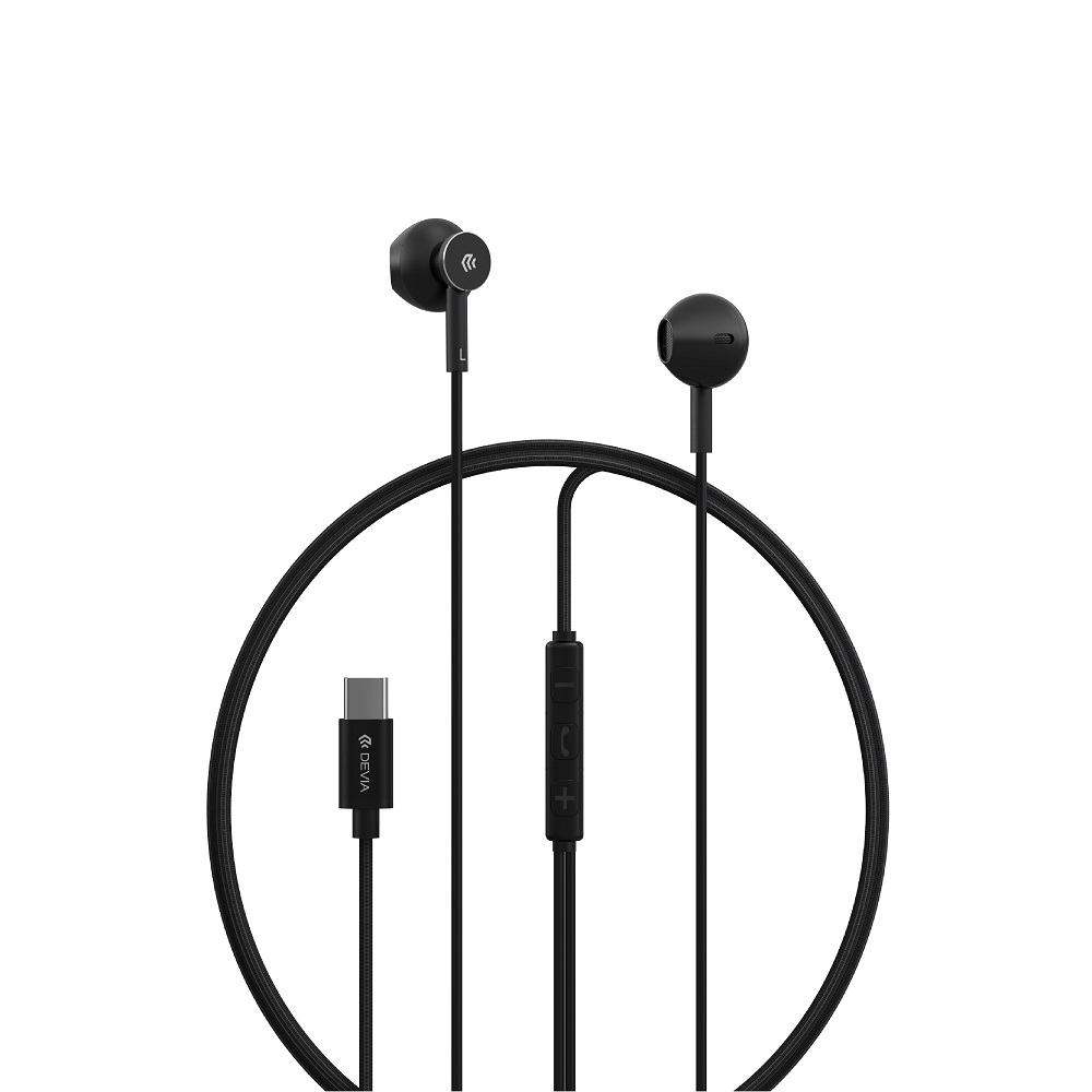 421272_oryg Devia wired earphones Smart M2 Digital Metal USB-C black - Image 1