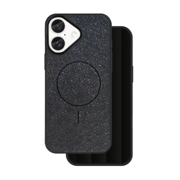 Glitter Thin Mag case for iPhone 16e black