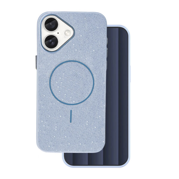 Glitter Thin Mag case for iPhone 16e blue