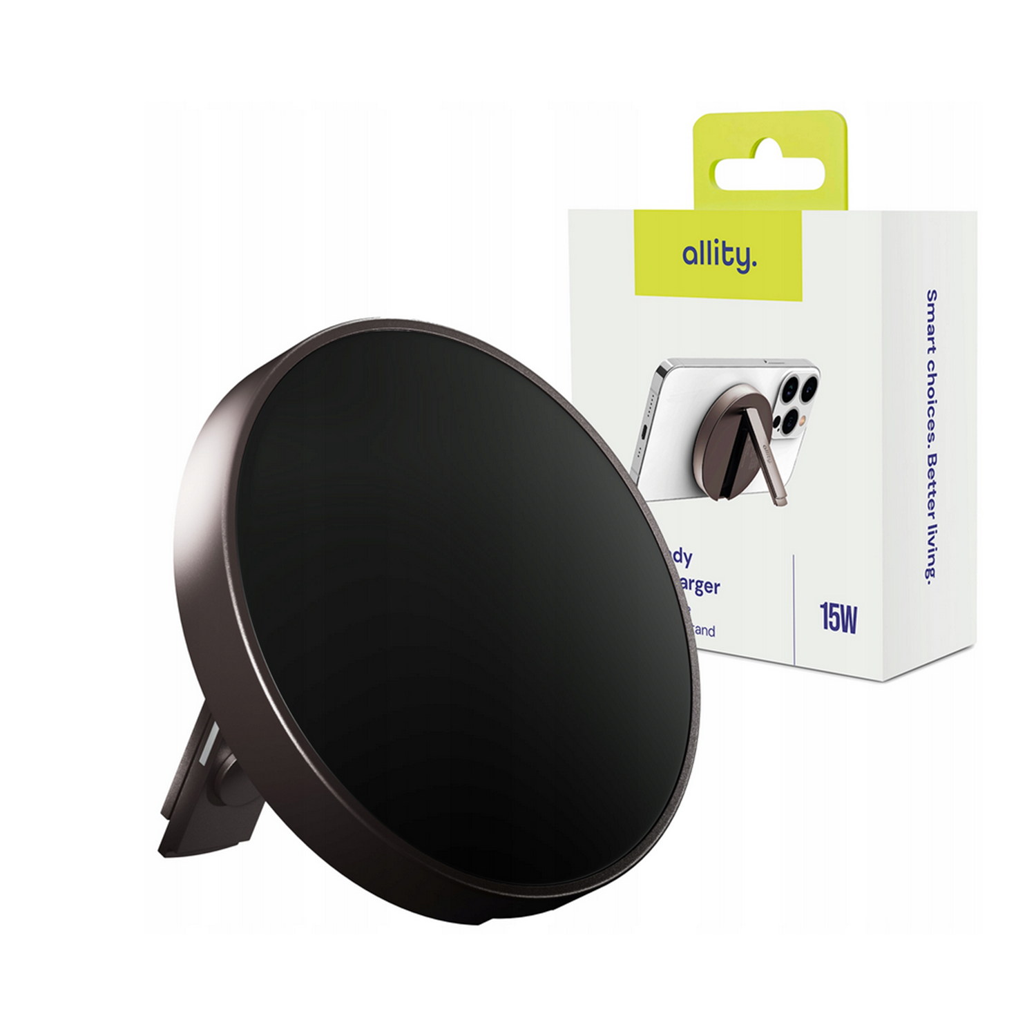 449688_oryg Allity AWC-210-15WMS wireless charger 15W graphite 2in1 - Image 1
