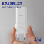Allity wall charger GaN PD QC ATC-01-45WAC 1x USB-C 1x USB-A 45W white - Image 9