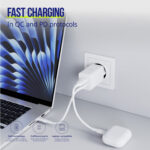 Allity wall charger GaN PD QC ATC-01-45WAC 1x USB-C 1x USB-A 45W white - Image 10
