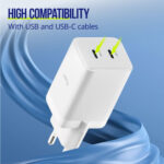 Allity wall charger GaN PD QC ATC-01-45WCC 2x USB-C 45W white - Image 7