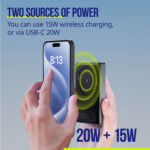 Allity wireless power bank APB-300 PD QC 20W 10000 mAh magnetic gray - Image 7