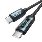 BWOO USB-C - USB-C cable 1m 60W with LED display, braided, black - Image 3