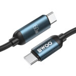 BWOO USB-C - USB-C cable 1m 60W with LED display, braided, black - Image 4