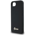 Guess HC Silicone Script Metal Logo dėklas iPhone 16e – spalva: juoda - Image 7